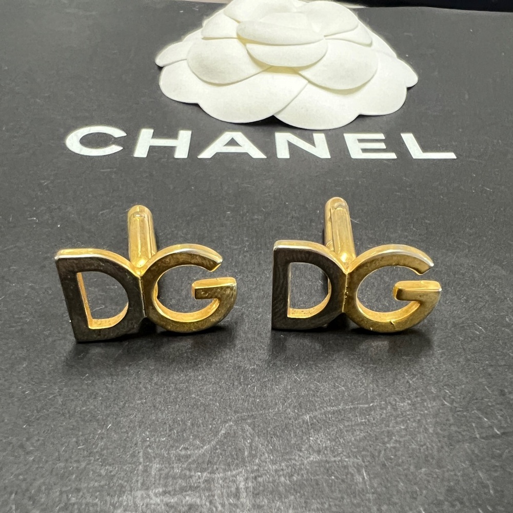 Gold and Silver Dolce Gabbana DG Cufflinks Unisex